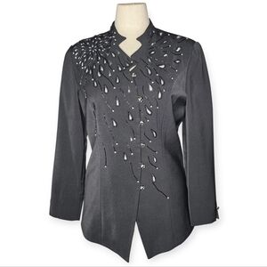 St. Anthony Vintage Beaded Blazer Jacket Black Size 8 Blazer Only